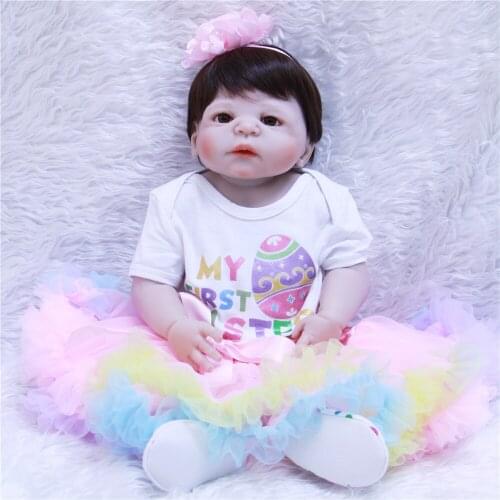 Bebe doll reborn 22" NPK full body silicone baby dolls for children gift realistic new born fake baby dolls for children gift