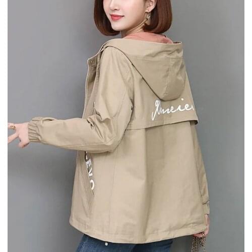 2021 Spring Autumn Women Jackets Coats Fashion Hooded Windbreaker Female Long Sleeve Casual Jackets Loose Coat Outwear Plus size