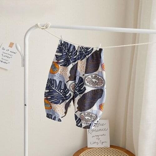 Melario Summer Baby Girls Pants Toddler Fashion Print Capris Kids Loose Cute Clothing Elastic Waist Thin Newborn Pants