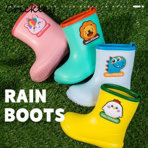 Fashion Cartoon Unicorn Dinosaur Childrens Rain Boots EVA Light Kids Water Shoes Anti Slip Waterproof Boys Girls' Rainboots