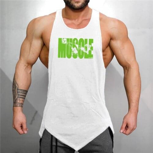 Muscle guys Tank Top Men Gyms Clothing Streetwear printed Vest Men Bodybuilding Clothes Fitness Tanktop Workout Sleeveless shirt