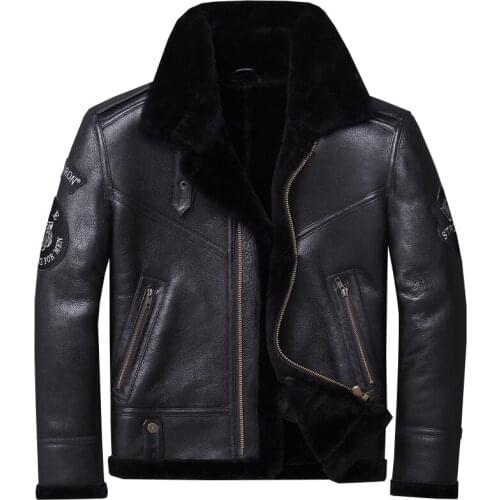 Real Fur Coat Men Winter Coats Clothes 2020 Streetwear Moto Biker Sheep Shearling Jacket Man Real Leather Coat Hiver U801