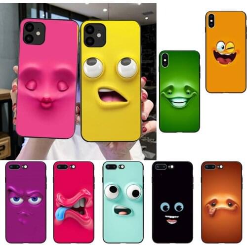3D funny face Black TPU Soft Phone Case For iPhone SE2 11 Pro XS MAX XS XR 8 7 6 Plus 5 5S SE Case 12 mini 12ProMax