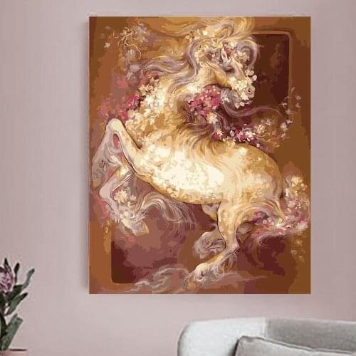 Diy Oliever Boom Kits Canvas WoondecoratieDiy Frame Paint ByNumber Vos Gift Home Decor Handgeschilderd Wall Art 40X50cm Animal