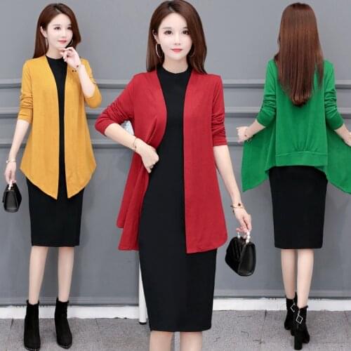 OHRYIYIE Large Size 5XL Autumn Knit Female Cardigan Women Slim Sweaters Shawl Ladies Irregular Fashion Elegant Knitted Cardigans
