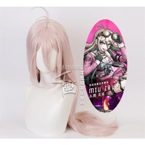 Danganronpa: Trigger Happy Havoc Miu Iruma Cute Pink Color Cosplay Wig Role Play Ponytails 100cm