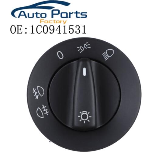 1C0941531 New Headlight Control Switch Fog Light Knob For Volkswagen Bora Golf 4 1998-2005