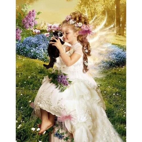 SenyuArt 5D DIY Diamond Painting Full Round Square Picture Mosaic Accessories Angel Girl Cat Paiting Cross Stitch Kit Embroidery