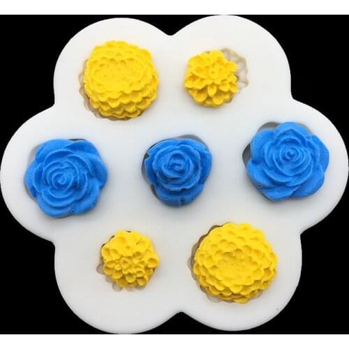 Rose Hydrangea Silicone Mold Sugarcraft Chocolate Cupcake Fondant Cake Decorating Tools