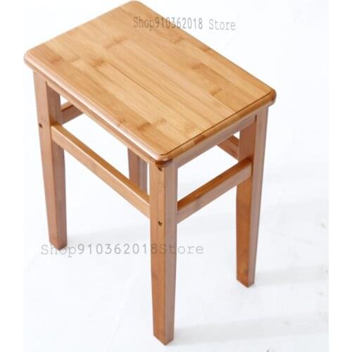 Modern Small Stool Solid Wood Simple Long Square Stool Bamboo Stool Simple Dining Stool Bamboo Stool Household Dining Table Stoo