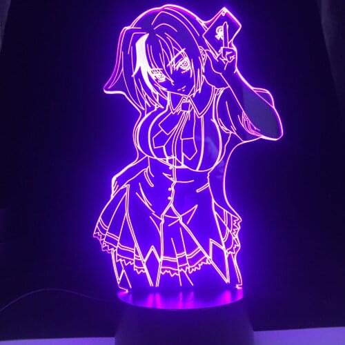 Anime High School DxD 3d Led Lamp Xenovia Quarta for Bedroom Decorative Nightlight Birthday Gift Acrylic Led Night Light
