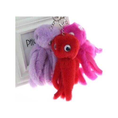 Three-Dimensio Keychain Octopus Plush Toy Octopus Hair Ball Pendant Bag Pendant Jewelry Children Girl Gift