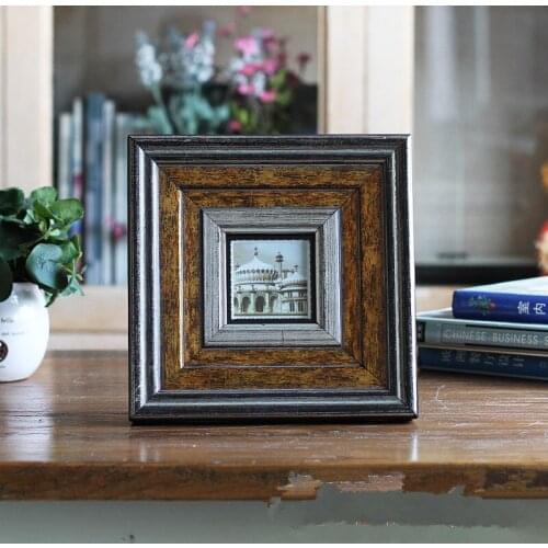 Creative 3 Inch Mini Photo Frame Retro Decorations Desktop Family Picture Frames Wall Photo Frame 6/7 Inch Resin Frames Gift Q