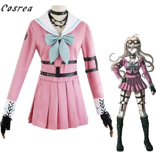Anime Danganronpa Miu Iruma Cosplay Costume Wigs Miu Iruma Uniforms Dress Women Dangan Ronpa 2 Clothes for Girls Halloween