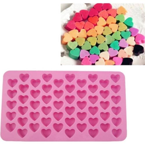 1 pcs 55 Holes Small Heart Mold Silicone 3D Lovely Cute Heart Fondant Mold Ice Cake Chocolate Craft Cake Decorating Tools