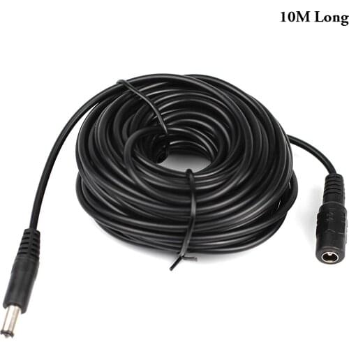 10M DC Cable Extension Camera Power Extend Cord 12V DC 5.5mmx2.1mm Connector Cooper Wire For LED Strip Printer CCTV Camera Pump
