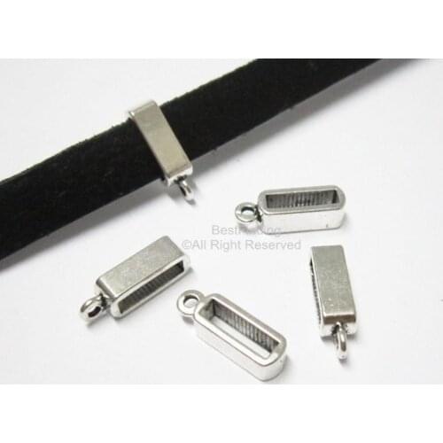 10pcs 10mm Charm holder For Flat leather cord 10x2mm pendant holder findings FT104