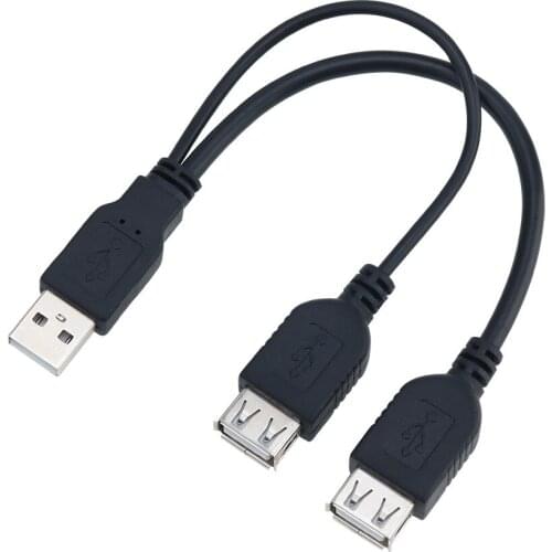 21.5cm USB 2.0 A Male Plug to 2 Dual USB A Female Jack Y Splitter Hub Adapter Extension Cable 300pcs