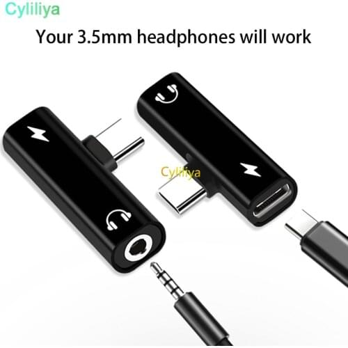 300pcs 2 in 1 Type C to 3.5 mm & Charger Headphone Audio Jack USB C Cable Adapter