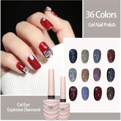 36 Colors Gel Nail Polish Cat Eye Explosive Diamond Buddies Shiny Lasting Semi Permanent Hybrid Varnishes Nail Art Glue Manicure