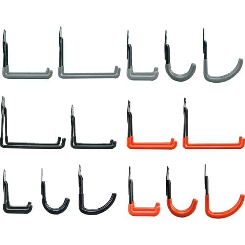 5pcs/kit Heavy Duty Hooks w/screws Black/Orange/Gray Iron Hangers 2 Heads 40Lbs Wall Mounted Garage/Kitchen Bike/Ladder/Chair