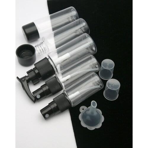 Mini 7pcs Travel Makeup Cosmetic Face Cream Pot Bottles Transparent Plastic Travel Accessories Empty Make Up Container Bottle