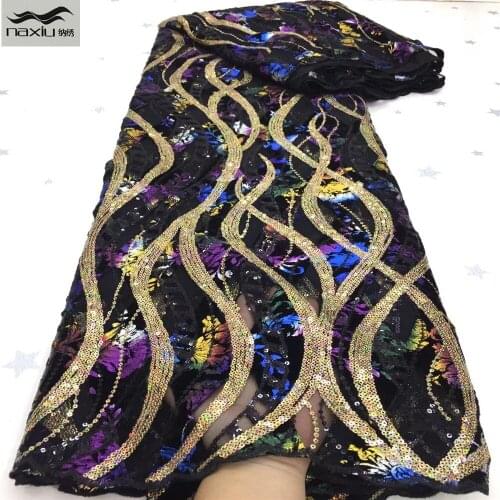 Madison African Sequins Lace Fabric Embroidery Nigerian Lace Fabrics 2021 High Quality Velvet Lace Fabric For Women