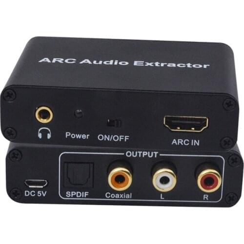 ARC Audio Extractor HDMI Audio Adapter with Digital Optical TOSLINK SPDIF Coaxial and Analog 3.5mm L/R Stereo Audio AY80