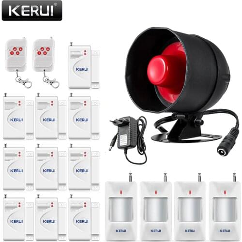 KERUI Standalone Security Alarm System Wireless Siren Motion Sensor Local Alarm Siren Horn With up to 100db Alarm Kit