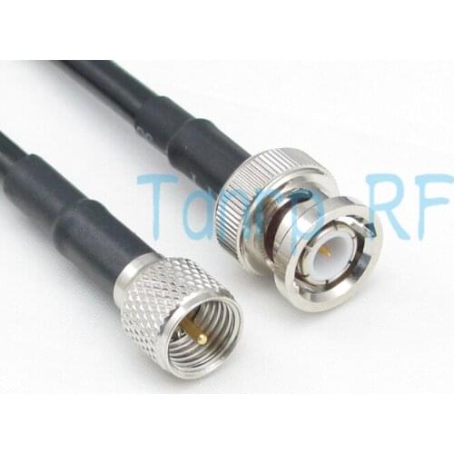 Free Shipping! 200cm Pigtail coaxial jumper cable 2m RG58 extension cable RF connector 6FEET BNC male plug to MINI UHF male plug