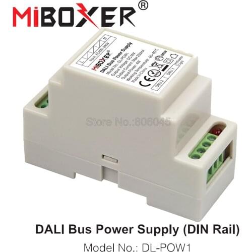 Miboxer DIN Rail DALI Bus Power Supply DL-POW1 DC16V 4W Max250mA AC 110V 220V DALI RGB CCT LED Strip Downlight Transformer