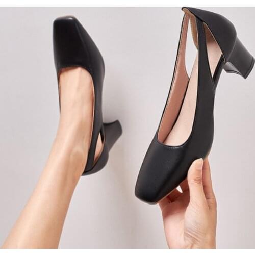 BLXQPYT Zapatos De Mujer 2021 SquareToe Comfortable Women Shoes High Heel Wedding Shoes Bride Pumps Plus Size 44 45 528-5