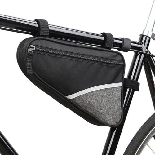 Large Capacity Triangle Polyester Reflective Quick DetachOutdoor Cycling Bicycle Bags Mountain Bike Front Tube Frame Bag