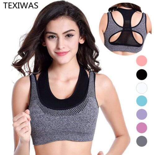 TEXIWAS Sexy Fake two pieces Bra Women thin section Absorb Sweat Quick Drying Shockproof Bra Workout Top Seamless Underwear bra