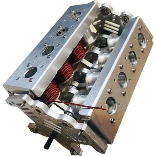 All-Metal V8 Electromagnetic Engine Model Science Experiment Engine Toy For Model Car / Ship Educational Toy Gift For Kid Adult