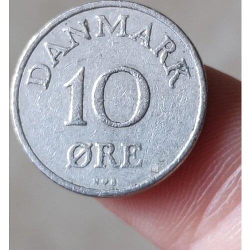 Denmark 10 Ores18mm Coins Eu Edition Europe 100% Real Original Used Coin Old Random Year