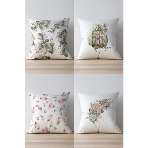 Double Side Printed with Lattice Pattern 4'Lü Suede Pillow Decorate Case Good Quality Stylish Home Garden Room Kitchen Gift Convenient Decorative Modern