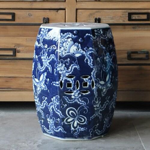 Jingdezhen porcelain Garden stool ceramic stool for dressing table drum chinese blue and white garden stools