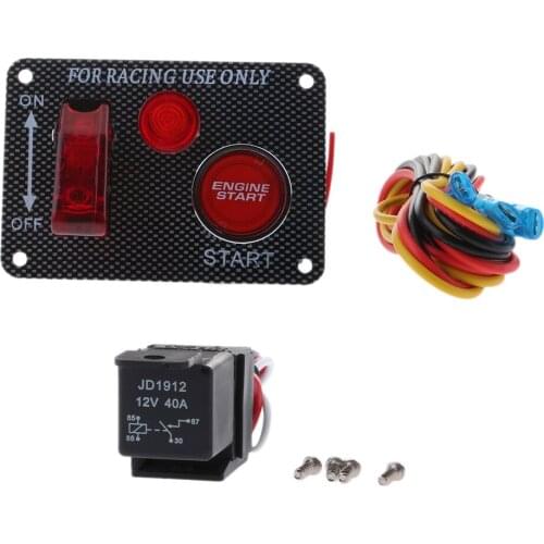 Racing 12V LED Toggle Ignition Switch Waterproof Panel Engine Start Button