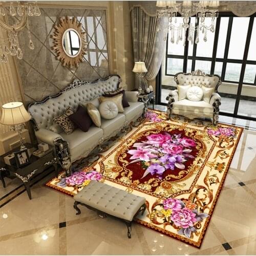 Classic Persian Luxury Floral Pattern Floor Mat Door Mat Anti-slip Mat Carpet Bedroom Living Room Home Decoration