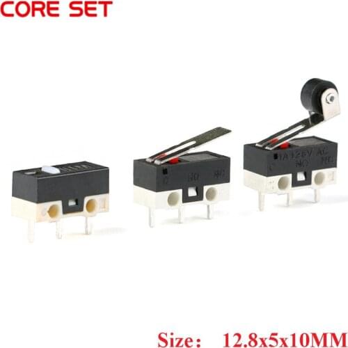 10 Pcs Micro Limit Switch Mouse Button Tact Switch Without Handle/ With Handle/ With Handle Roller Micro switch 1A 125V AC 3Pins