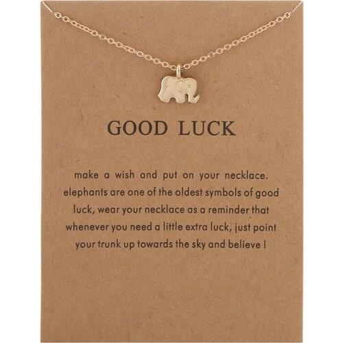 Fashion Message Card Animal Elephant Choker Necklace Clavicle Chains Pendants Wedding Bride Jewelry Gift to family