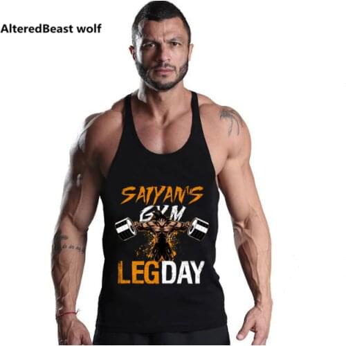 Bodybuilding Men Tank Tops Saiyans Legday print 2021 Tank Top Fitness O-Neck Cotton Sleeveless shirt men vest Singlet