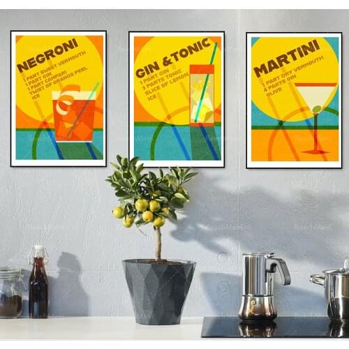 Negroni, gin, martini, art prints, posters