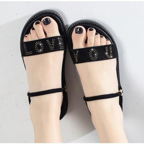 Ice Clear New Summer Sandals Female Wild Students Beach Wear Two Flat Net Red Chic With Korean Womens Slippers