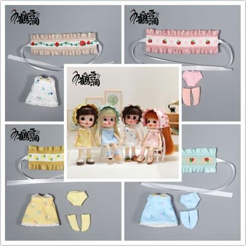 OB 11 baby clothes obitsu 11 clothes GSC Molly body can wear Strawberry Hair Band Four Piece Set