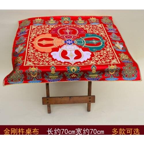 WHOLESALE BUDDHIST SUPPLIE TIBET FAMILY HOME BUDDHISM TEMPLE EIGHT AUSPICIOUS EMBROIDERY CROSS VAJRA ALTAR TABLE CLOTH DECO