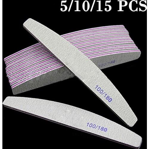 Nail File Double Side Buffer 100/180 Trimmer Sandpaper Professional Nail Files Sanding Block Pedicure Manicure Polishing Tools