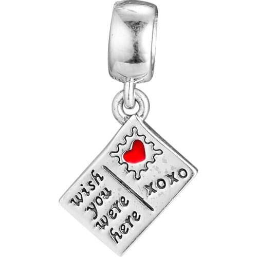 Travel Postcard Charm Pendant 925 Sterling Silver Dangle Beads For Jewelry Making Fits Original Bracelets bijoux femme