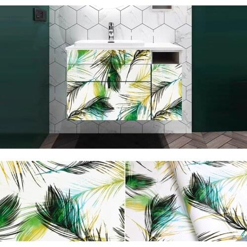 PVC Self Adhesive Wallpaper Floral Print Furniture Desktop Waterproof Living Room Kitchen Wall Paper Home Decor Cabinet Sticker